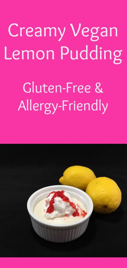 Make this creamy vegan, GF, & allergy-friendly lemon pudding and your family will cheer! #glutenfree #vegan #allergyfriendly