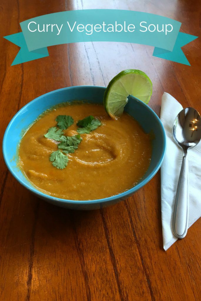 This hearty Curry Vegetable Soup will fill your v=belly and warm you to your core! #curry #soup #glutenfree 