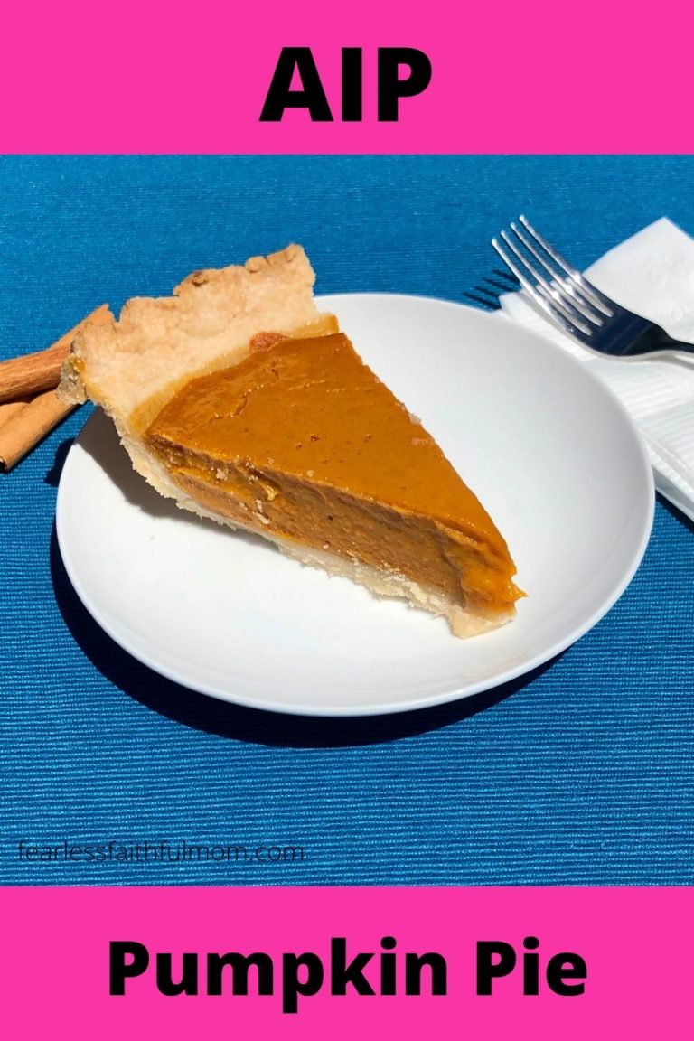 Don't miss out on your favorite treats this holiday season. Use this AIP Pumpkin Pie recipe to make a fabulous paleo holiday dessert for the whole family! #aiprecipe #paleo #pumpkinpie
