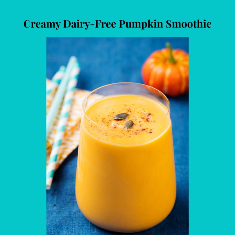 Cozy up with this creamy dairy-free pumpkin smoothie! Made with real pumpkin and warm spices, it's a quick and allergy-friendly fall treat.